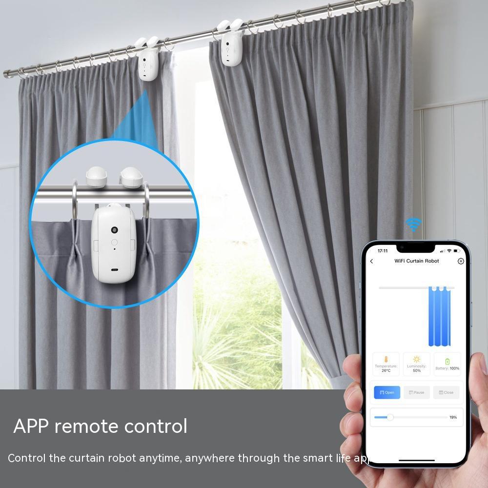 Wifi Curtain Robot Smart Home Roman Rod Electric Curtain Companion - Image 9
